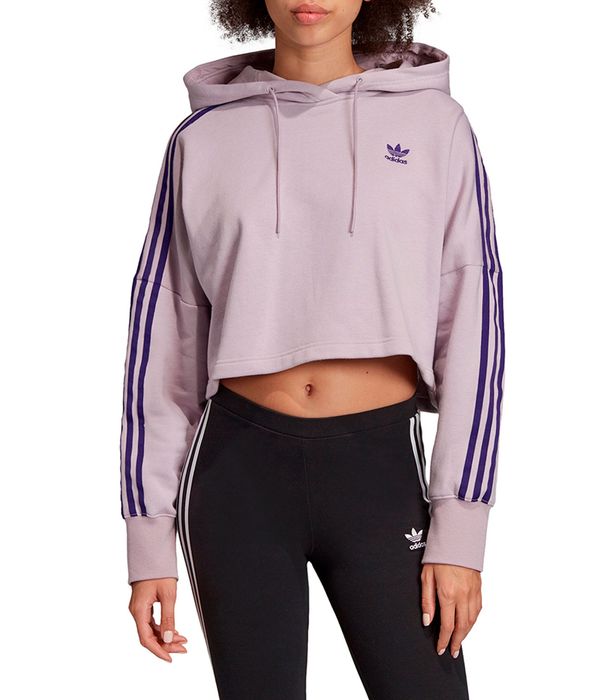 Бомбезная женская оверсайз укороченная кофта топ худи Adidas Original