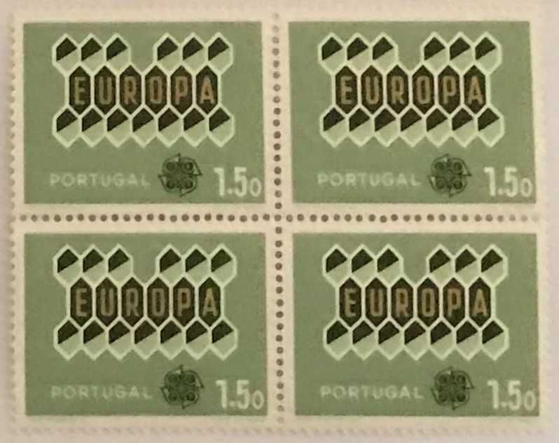 Quadra de selos novos de 1$50 - EUROPA CEPT - 1962