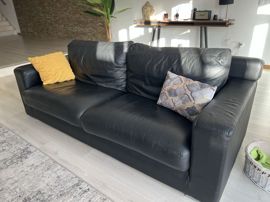 Sofás em Pele preto e branco - despachar