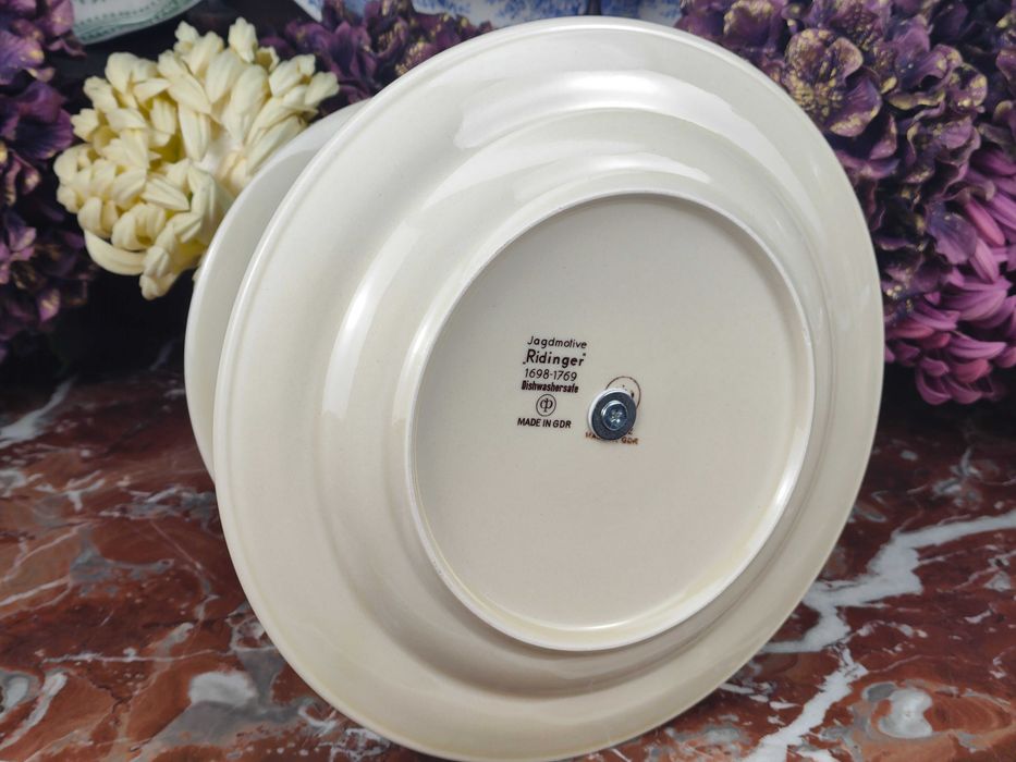 Porcelanowa myśliwska etażerka 2-poziomowa - Ridinger - Colditz #1