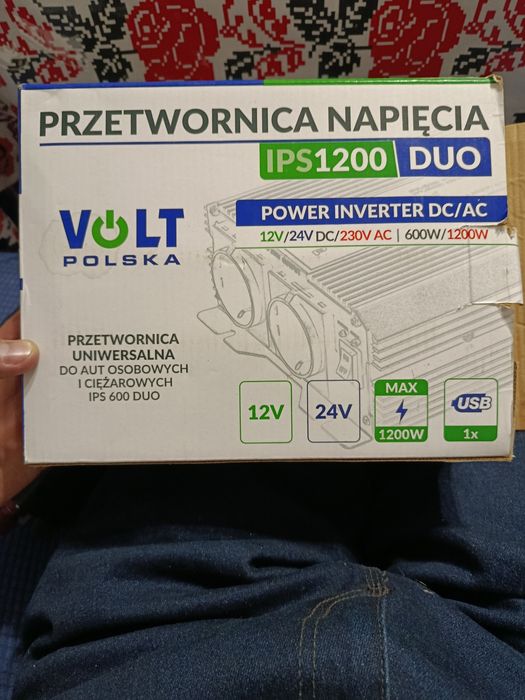Перетворювач DC-AC Volt Polska IPS 1200 DUO 12/24V/230V (600/1200W)