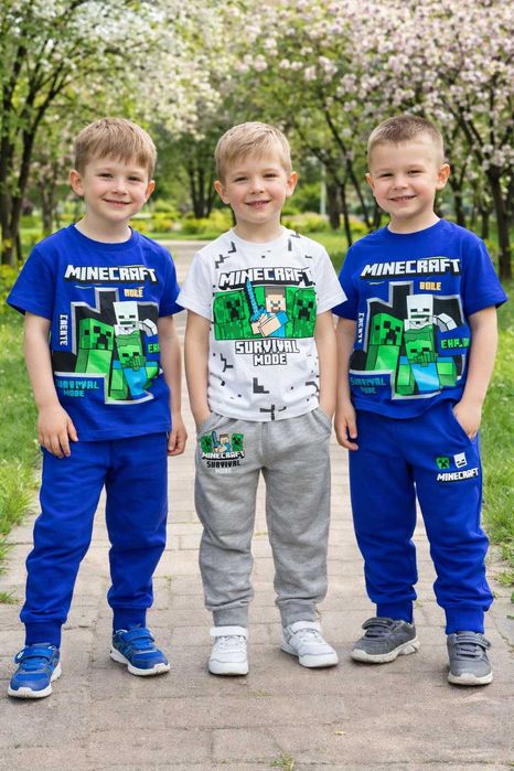 Костюм  Minecraft  (футболка + штани) 4 різні моделі, розмір 98-140