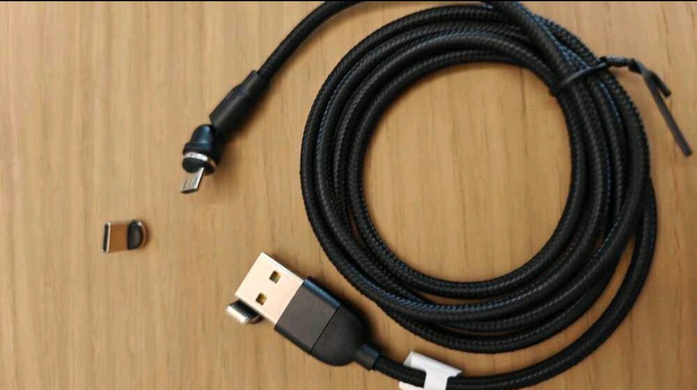 Cabo magnético 3 em 1 dobrável