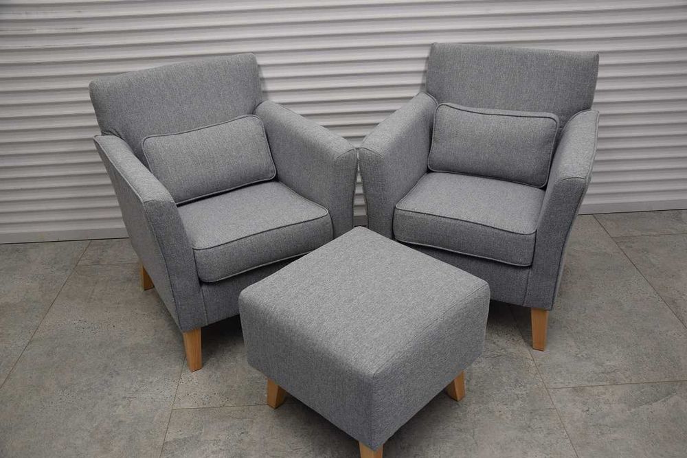 fotele i pufa - komplet jak nowy