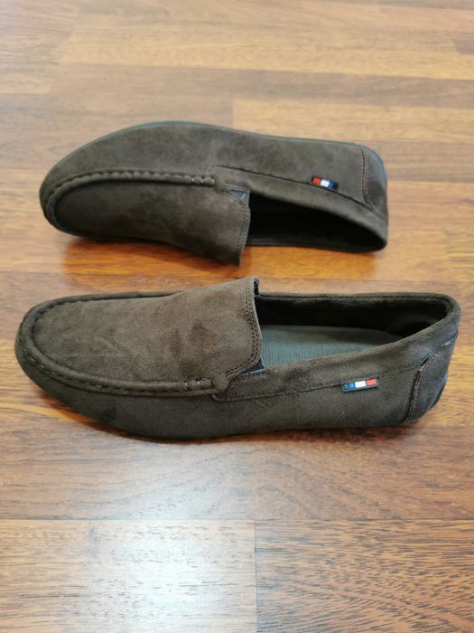 Wsuwane Mokasyny Męskie Lekkie Wygodne Brąz