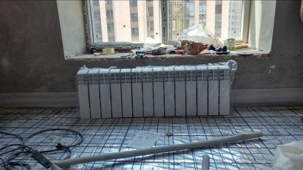 Отопление под ключ. Разводка горячей воды по трубах. Тёплый пол