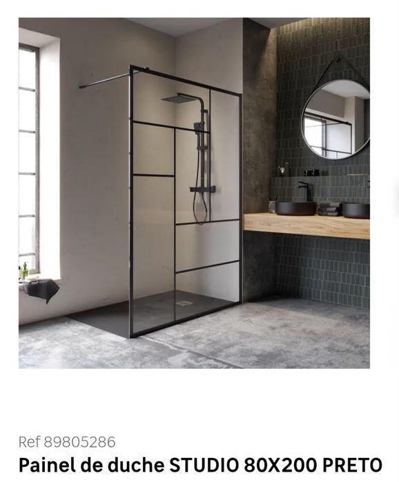 Painel de duche STUDIO 80X200 PRETO