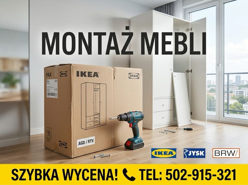 Montaż, składanie mebli z paczek.