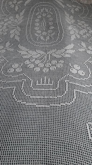 Zasłona / narzuta/ kapa biała ręcznie robiona 280x170cm.