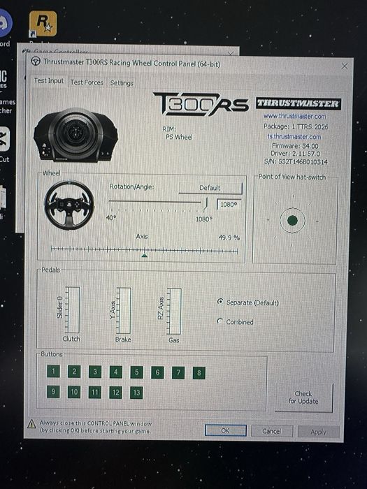 Trustmaster T300RS + TH8A