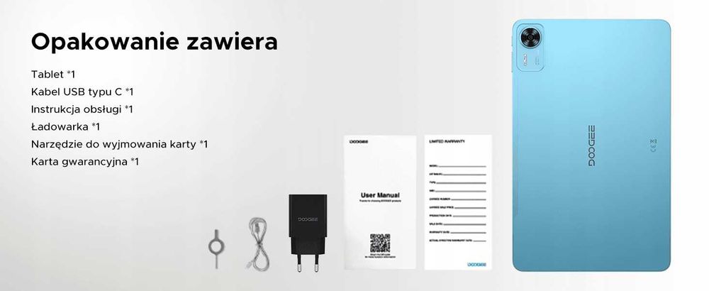 Tablet DOOGEE T36 12 cali 32 GB RAM 384 GB czarny Android 15 8800 mAh