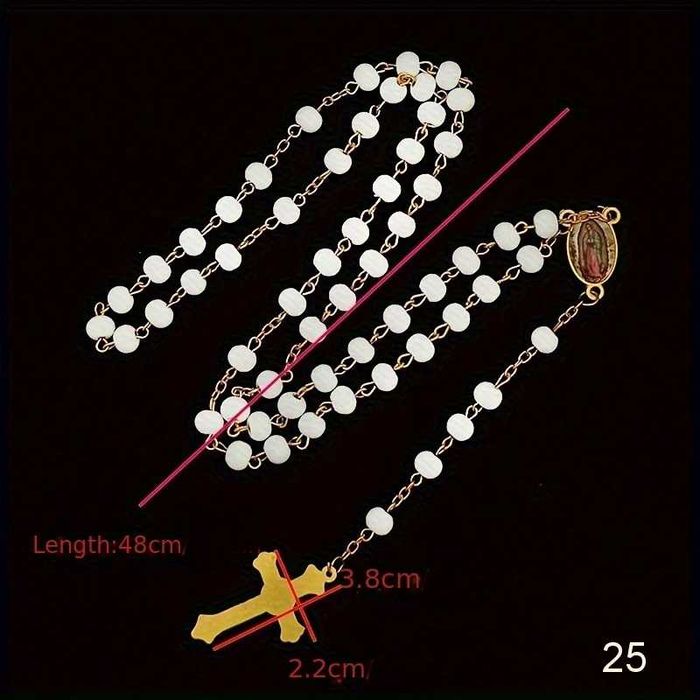 Білий розарій з дерев'яними намистинами з ароматом в коробочці, чотки