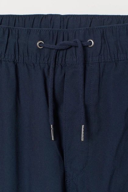 Чоловічі льняні штани брюки темно сині H&M