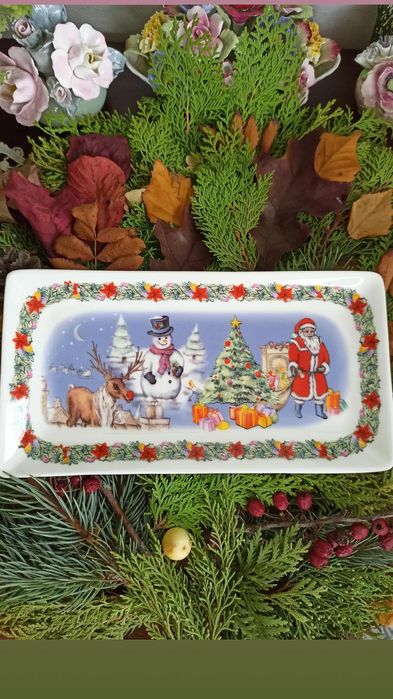 Фарфор Limoges Лимож тарелки графин блюдо новогодняя посуда