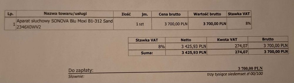 Aparat słuchowy SONOVA Blu Maxi B1-312