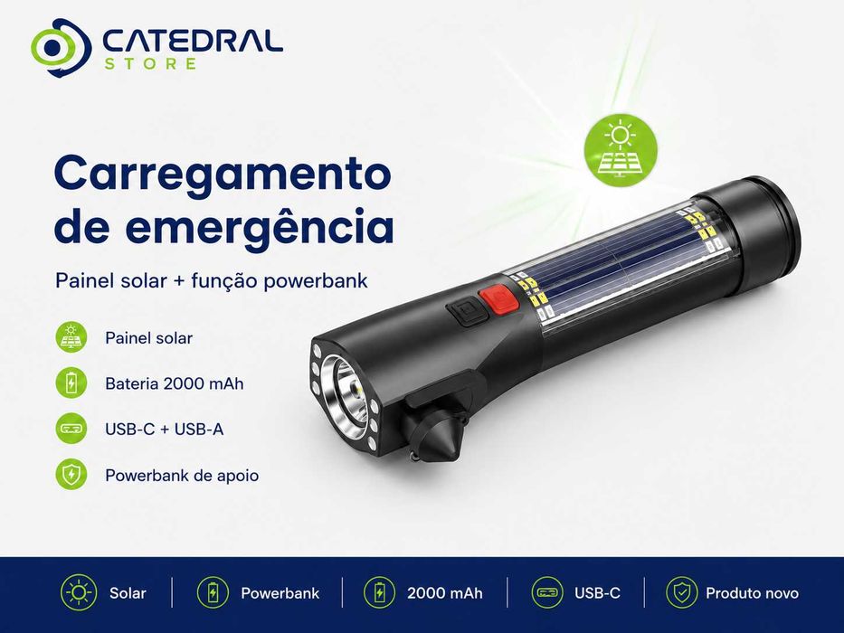 Lanterna de Segurança 7 em 1 SUPERFIRE 310lm Powerbank