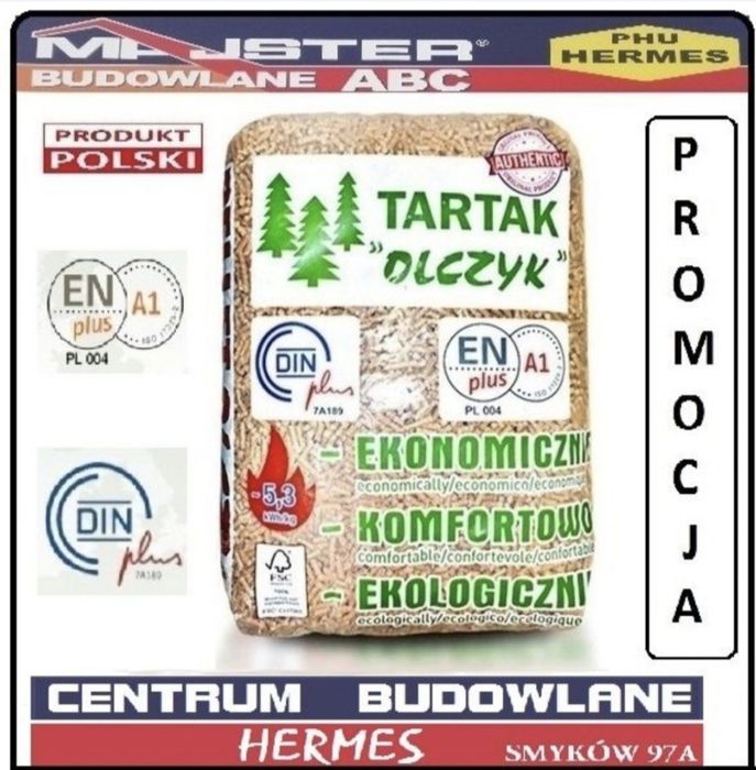 PELLET Olczyk Certyfikat ENplus A1 (Barlinek Dankros Gold) Hermes Opał