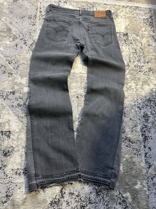 custom flared jeans grey