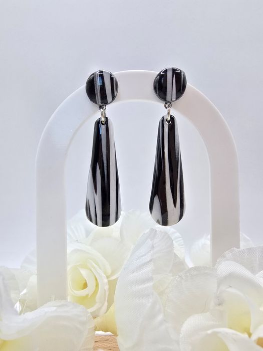 Kolczyki ręcznie robione, glinka polimerowa, żywica