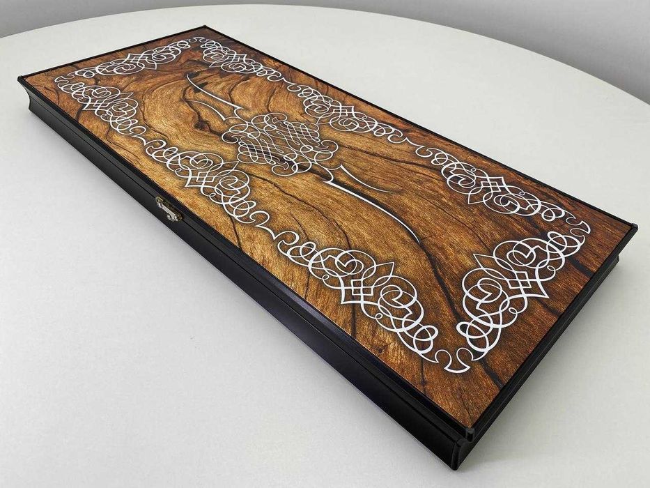 Нарды с игровым полем из стекла. Бренд Арт-лимит. Хай-тек стиль.