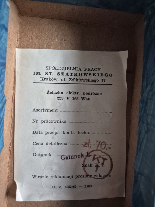 Stare, małe, polskie żelazko turystyczne