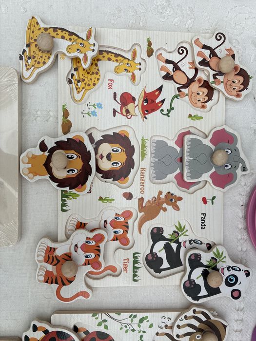 Brinquedos educativos de madeira Puzzle Quebra-cabeças Montessori