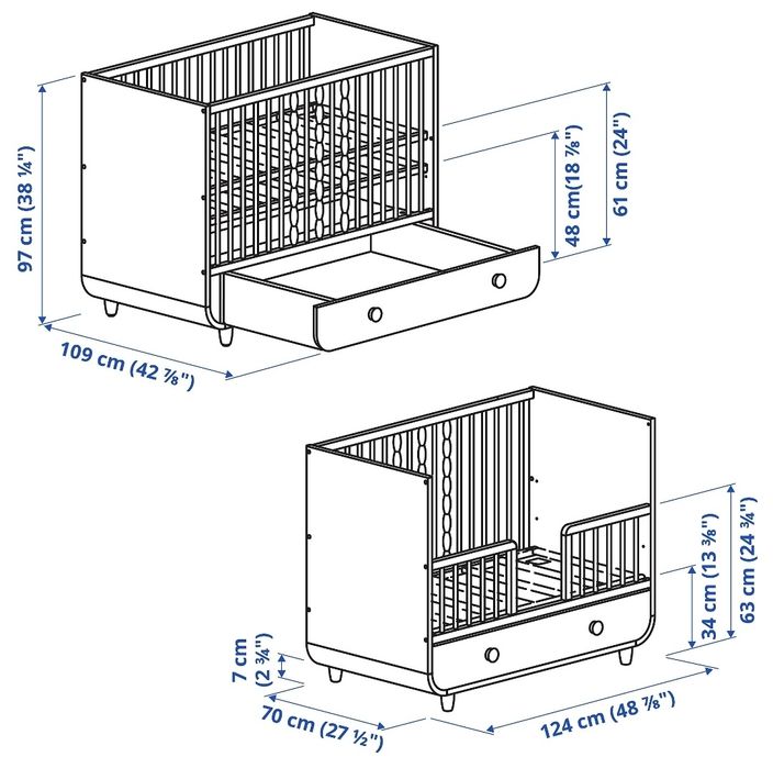 Berço MYLLRA (IKEA) + colchão