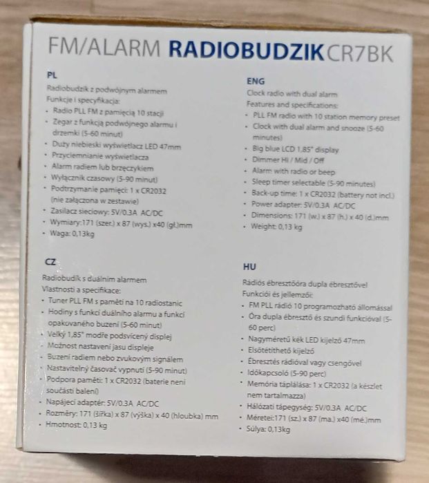Radiobudzik Blaupunkt CR7BK