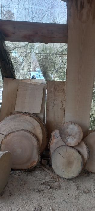 Blat na stół , biurko , blat , krążki  dąb jesion