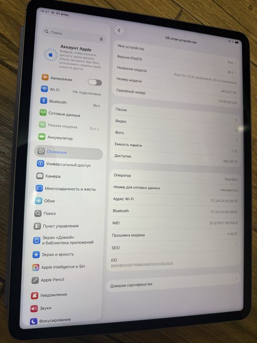 iPad pro 12.9   M2   1tb  lte