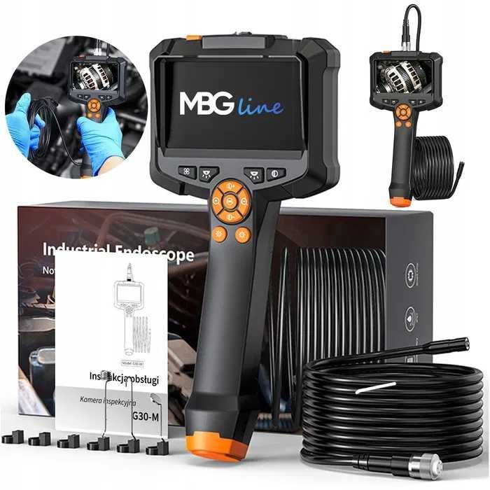 Kamera Inspekcyjna Warsztatowa ENDOSKOP 5M FULL HD LCD Boroskop Do Rur