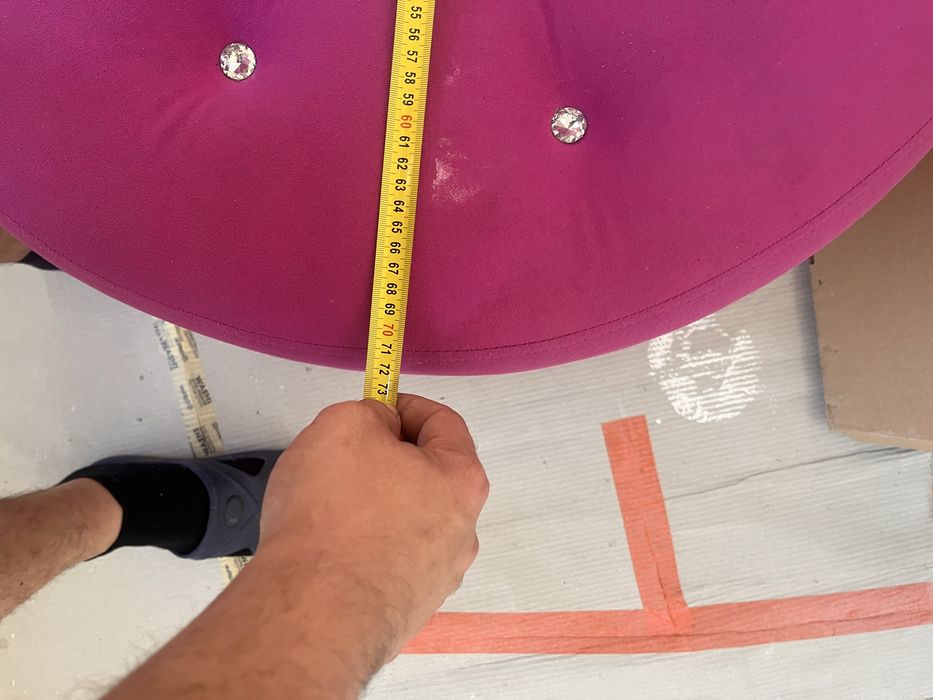 Pufa pikowana różowa