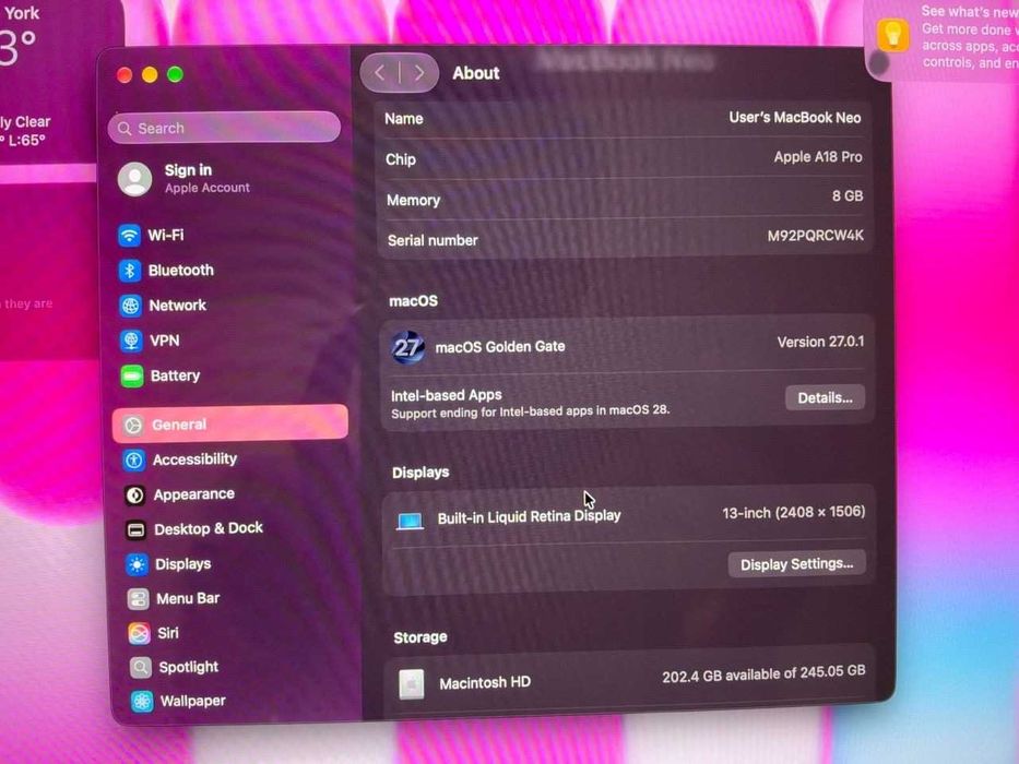 Apple MacBook Neo 13" A18 Pro