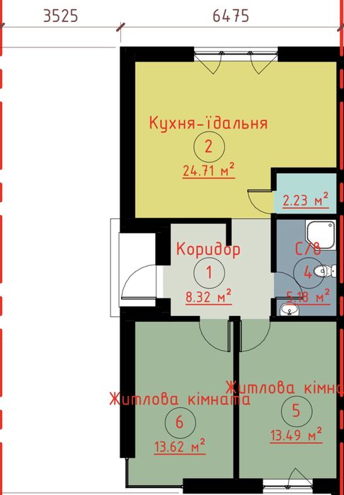 Продаж дуплексу 67м2 в с.Струмівка