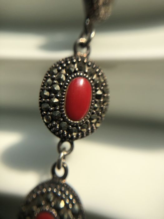 Retro bransoletka srebro 925 koral markazyt