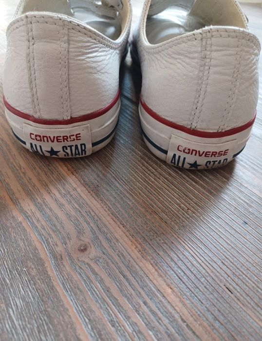 Białe trampki converse skóra naturalna 40