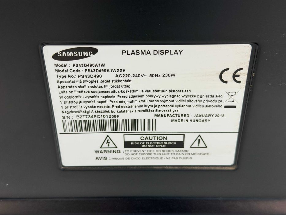 Telewizor Samsung PS43D490A1WXXH + pilot – dobry stan