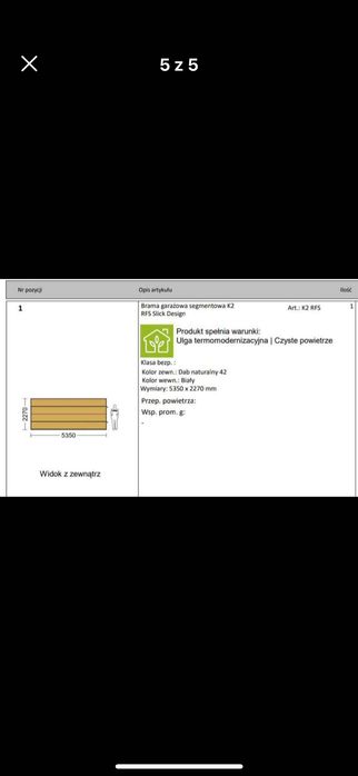 Brama garażowa panele Krispol dąb naturalny