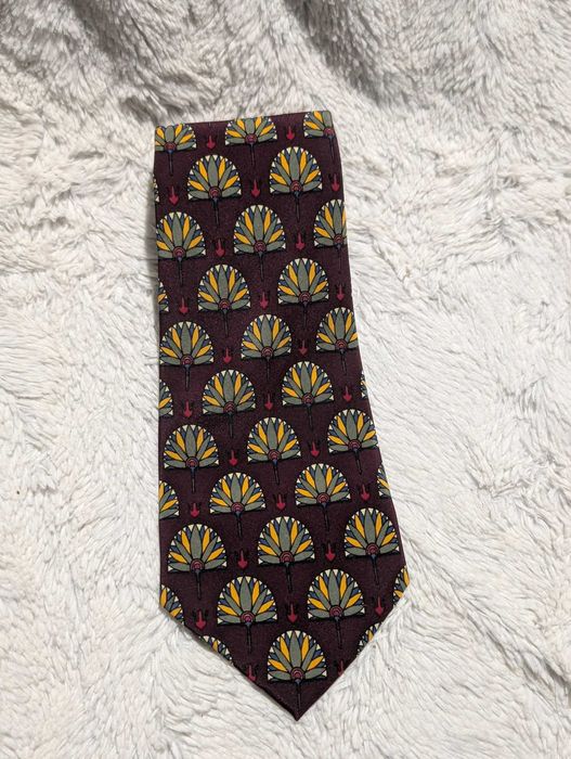 Krawat The Diamond Silks – geometryczny wzór pawie