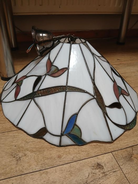 Tiffany komplet lamp, wisząca i stojąca.