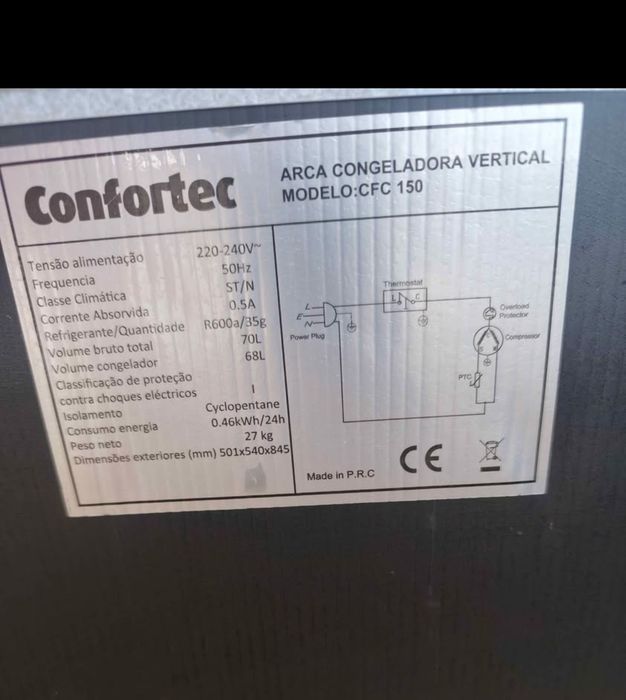 Arca Congeladora Vertical Confortec