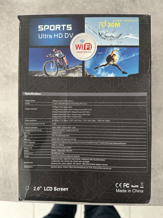 câmara de ação 4K Sports Ultra HD DV