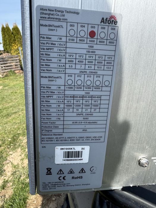 Falownik Afore BNT005KTL WIFI  gwarancja