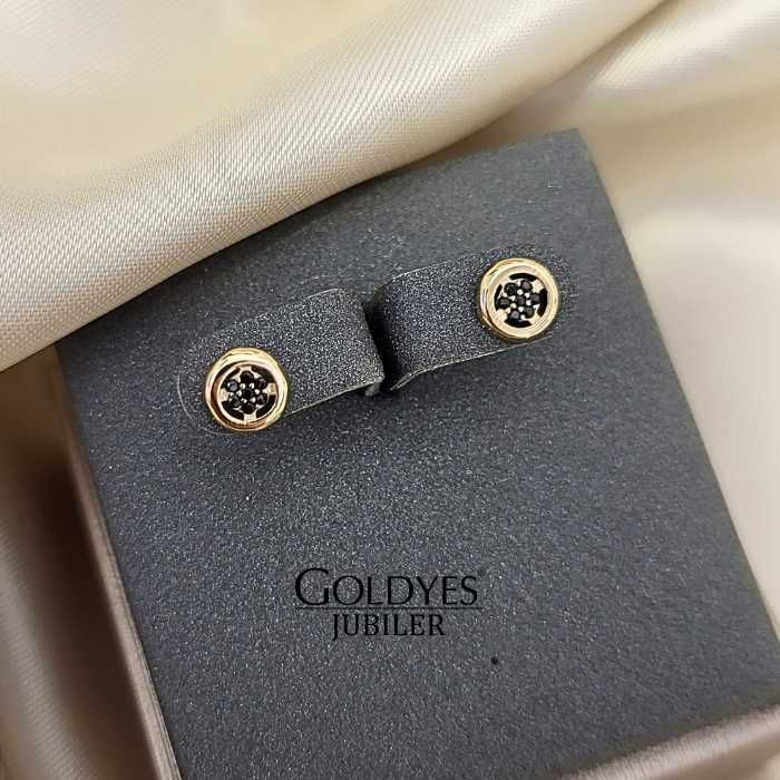 Złote kolczyki z cyrkoniami próby złota 585