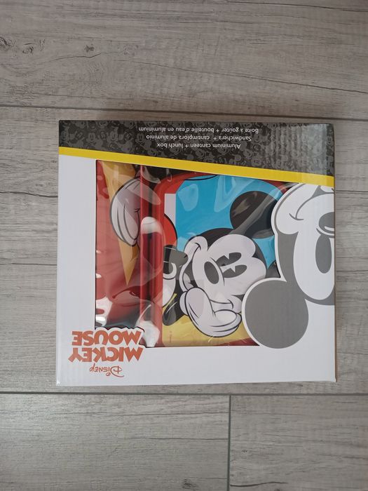 Bidon aluminiowy 500ml i śniadaniówka Mickey zestaw lunch box