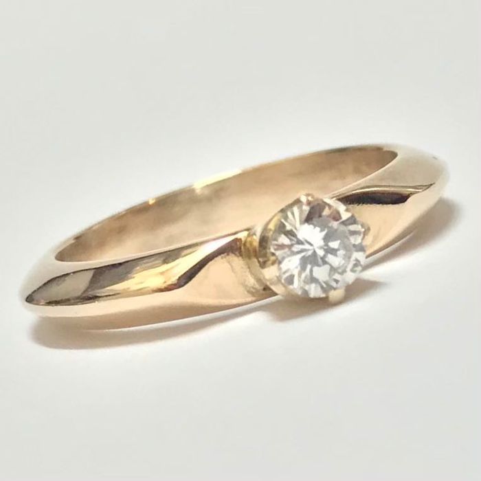 Złoty PIERŚCIONEK zaręczynowy 14K DIAMENT 0,30 ct