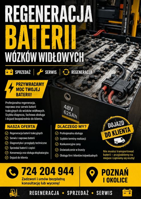 Regeneracja baterii wózków widłowych
