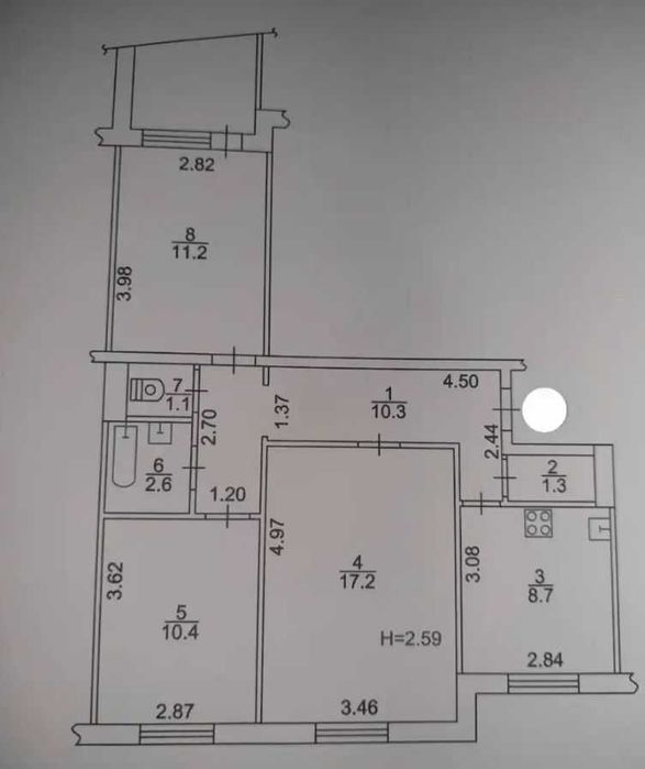3 кім 67м2 з АВТОНОМКОЮ район ТОПОЛЬ (717495)