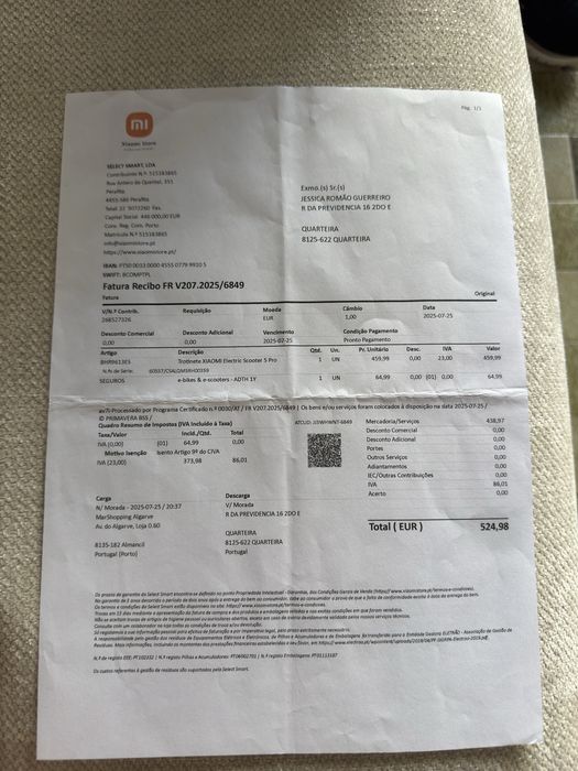 Trotinete Xiaomi Electric Scooter 5 Pro 2025 - com seguro incluido