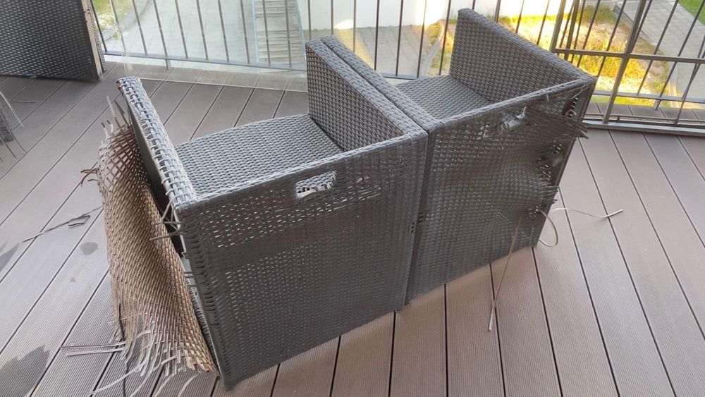 Mesa e cadeiras de exterior (para restauro)